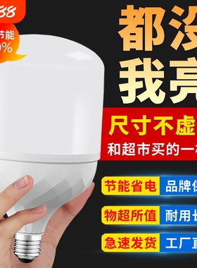 超亮LED灯泡E27家用节能灯白光工厂车间照明大功率球泡控制护眼