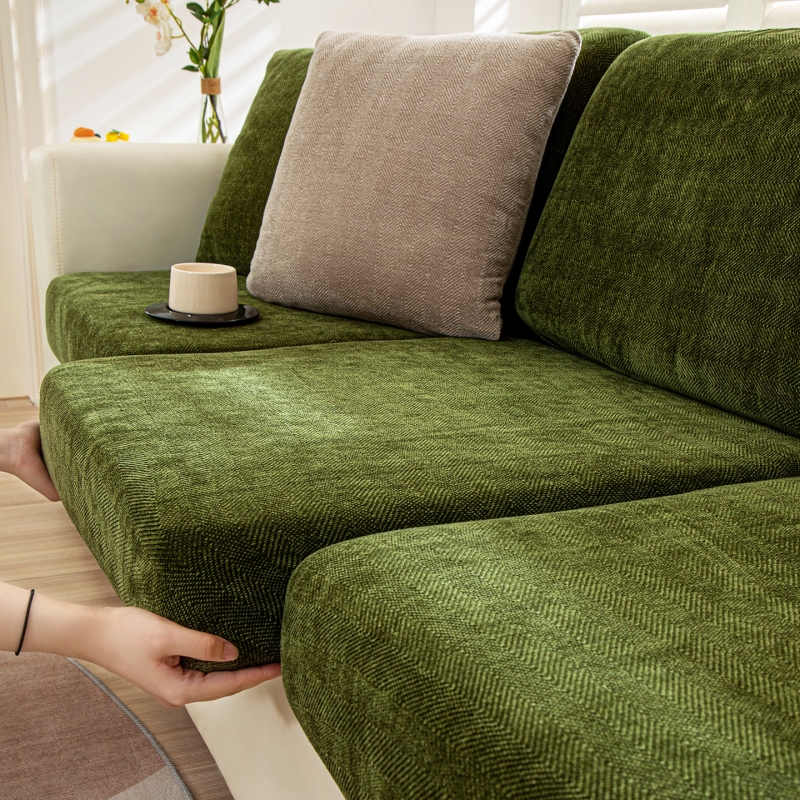人字纹雪尼尔全包万能沙发套罩