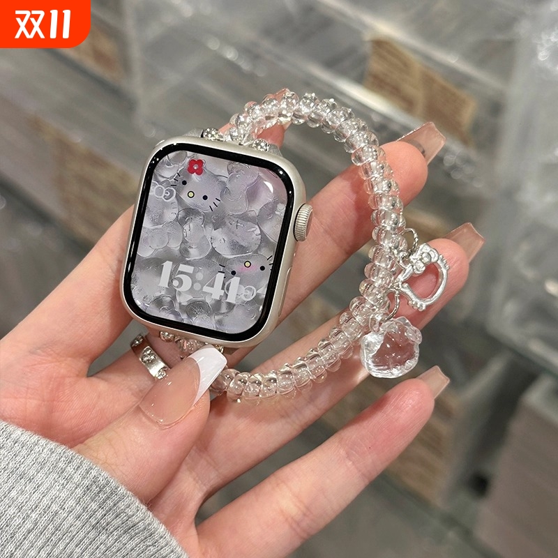 透明电话线适用于华为watchfit4表带新款发圈4pro手腕带KT猫watchfit3手链2/1夏天女智能运动数码配件