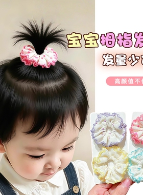 婴儿拇指大肠发圈碎花花边宝宝高弹力不伤发皮筋头饰儿童发圈发饰