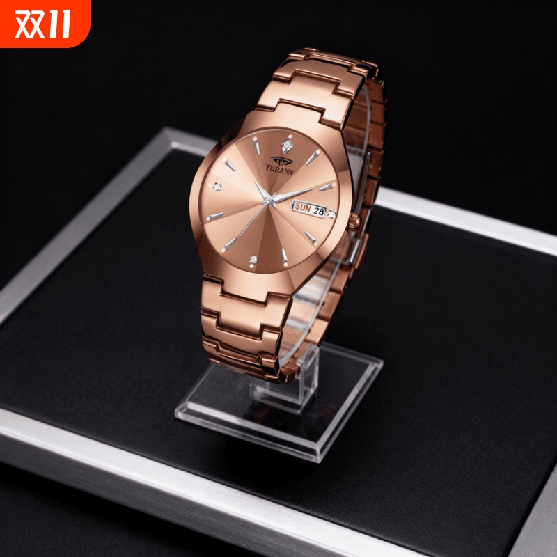 手表男款防水高级感全自动男表数字双日历防水腕表男机械风全自动