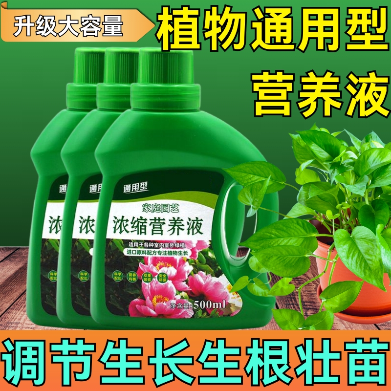 通用型浓缩植物营养液叶面肥水培盆栽液体肥多肉肥料开花室内黄叶