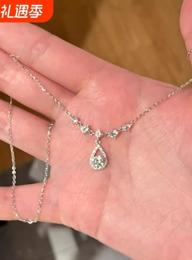钛钢不掉色精致镀银项链女镶钻超闪轻奢小众精致时尚锁骨链颈链