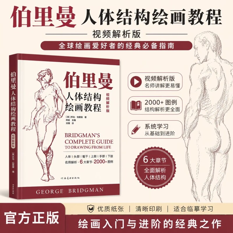 伯里曼绘画教程 人体结构绘画教学书籍美术艺考手绘素描速写入门参考书人体解剖造型透视技法手绘临摹解剖动态自学基础绘画教材