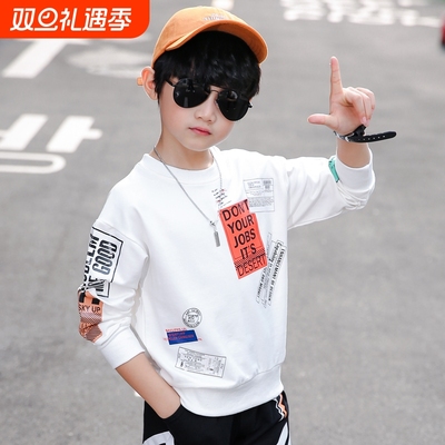 纯棉新款秋装加绒宽松风长袖t恤