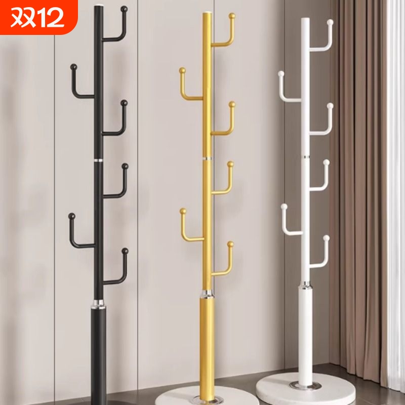 轻奢衣帽架落地家用卧室挂衣架客厅立式衣服收纳晾衣架单杆挂包架