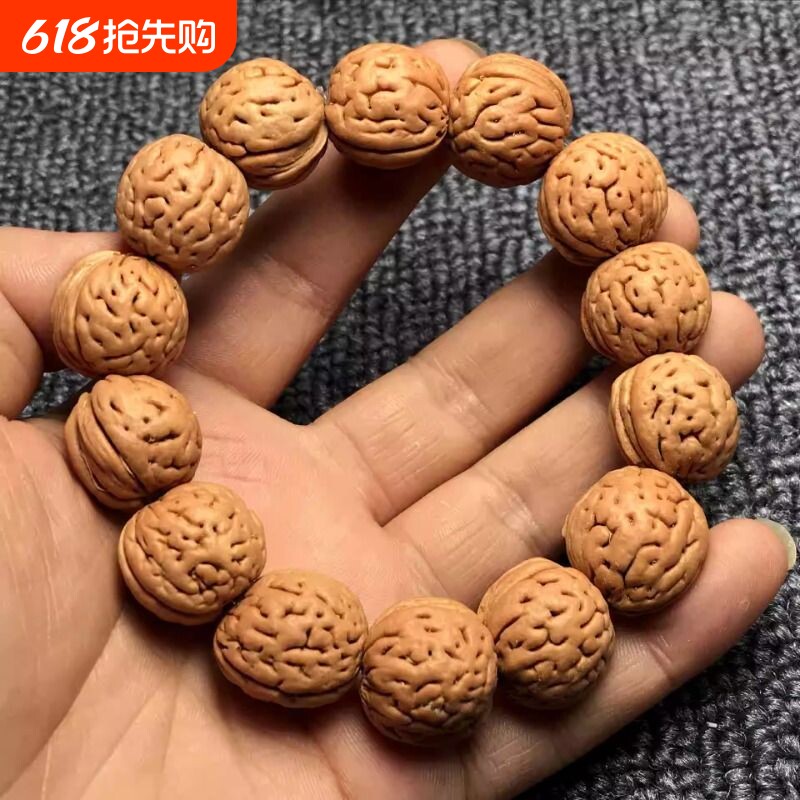 桃胡手串天然野生精品脑纹桃核龙纹矮桩密纹脑纹桃核男女手持