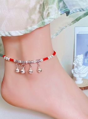 铃铛红绳腰链性感夜用肚皮舞肚子腰链女辣妹贴身腰部饰品腰绳脚链