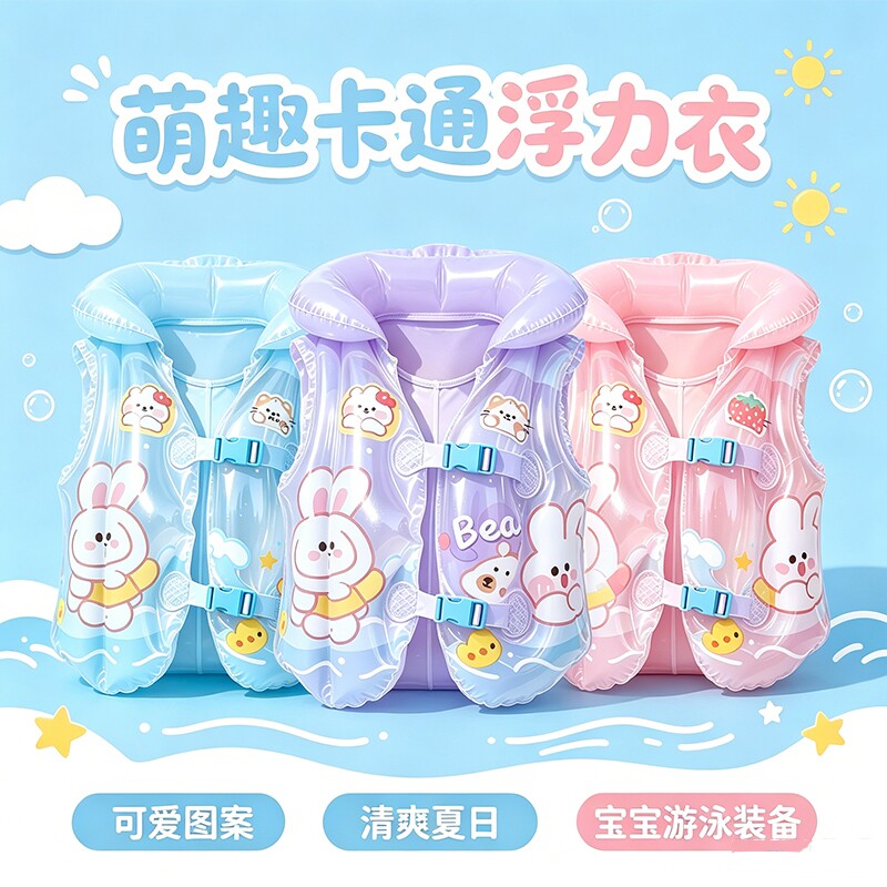 儿童救生衣宝宝游泳圈小孩学游泳装备初学者腋下圈男女童浮圈臂圈