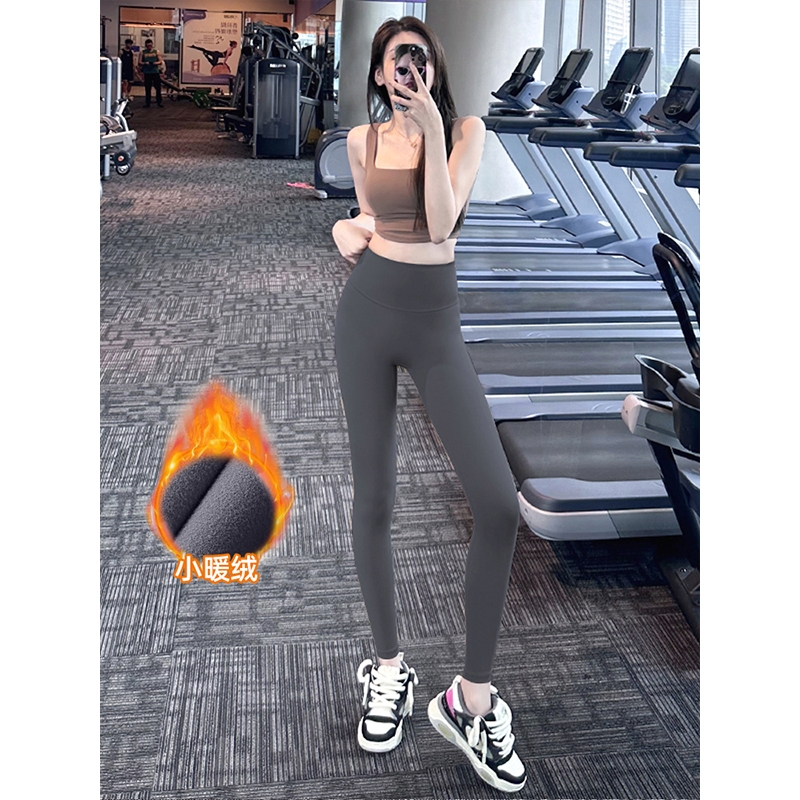 加绒无尴尬线健身女高腰提臀弹力紧身裤外穿跑步运动新品瑜伽长裤