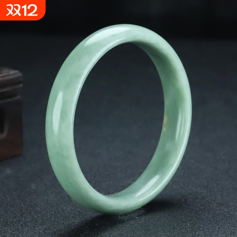 天然正品玉手镯飘花深绿浅绿翡翠色玉手镯贵州翠手镯旺夫真玉送礼