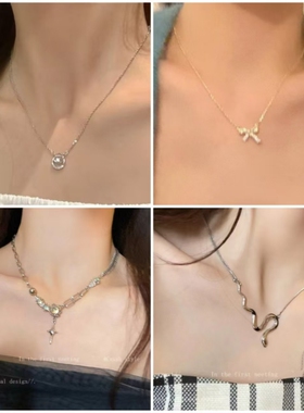 桃心项链分裂爱心微镶锆石项链