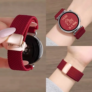 适用华为watchgt5表带gt6手表gt4编织透气watch5尼龙磁吸gt3女士41运动原装替换带gt2男士粉色黑色表盘时尚