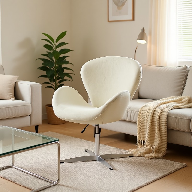 天鹅椅小沙发舒适坐感升降办公椅化妆椅凳子无扶手座椅滑轮高颜值