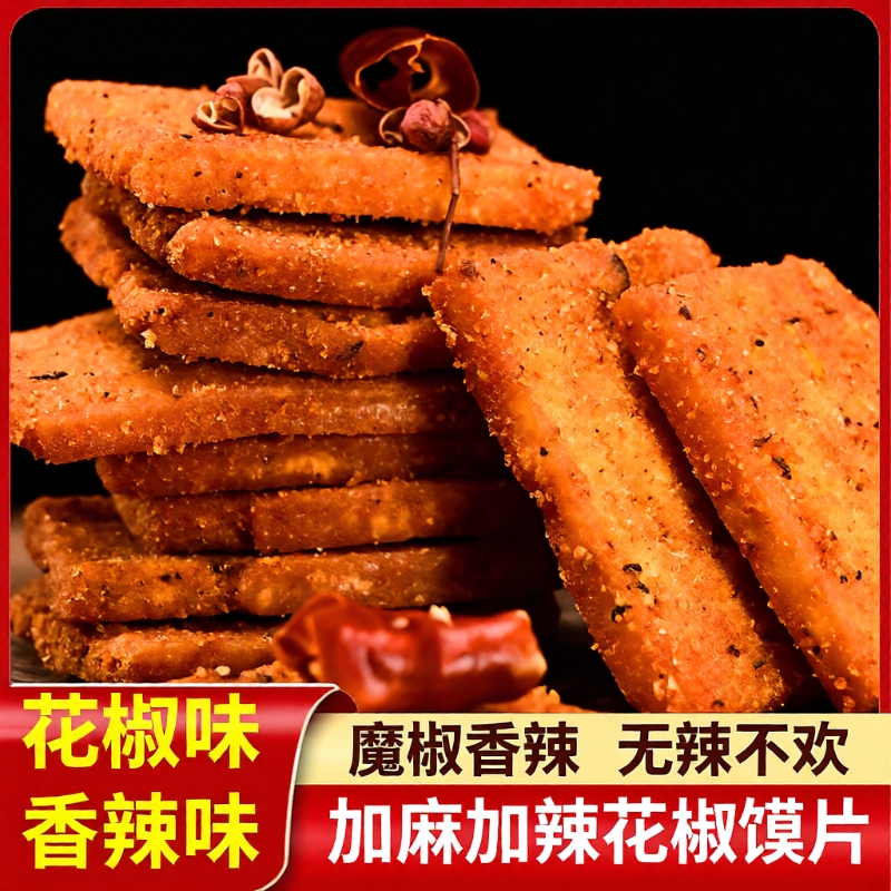 32包 花椒馍片麻辣香辣馍干网红追剧零食休闲解馋小零食解饿1袋