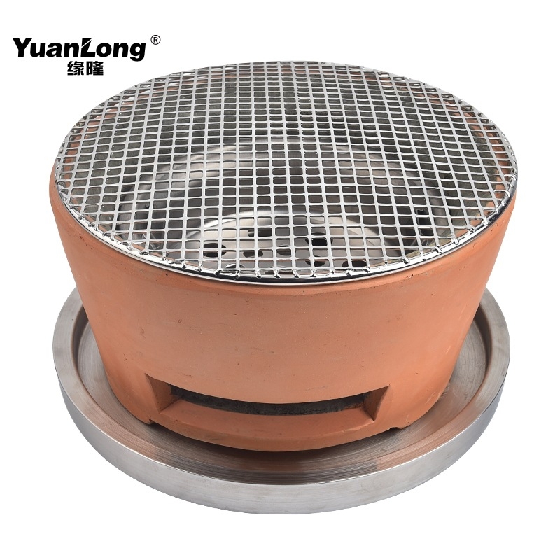 A5L北京原始泥炉商用炭火烧烤炉老式泥炉烤肉炉餐厅圆形自助碳烤