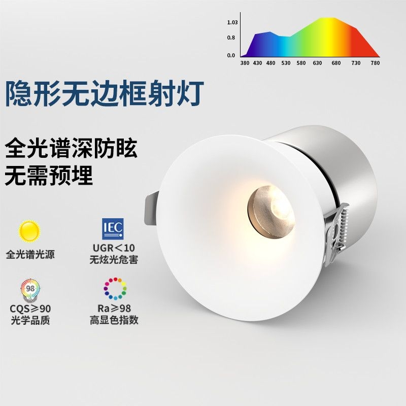 全光谱无边框小山丘射灯cob