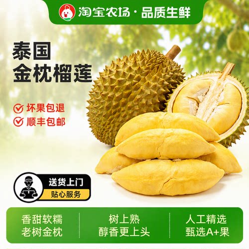 泰国进口金枕榴莲新鲜水果顺丰包邮当季整果树熟鲜果冷冻现摘果肉