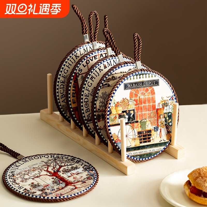 复古陶瓷隔热垫耐高温防烫餐桌垫家用餐具碗垫砂锅垫餐垫