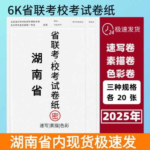 2025年湖南省美术高校联考模拟考试6K水粉素描速写用纸试卷纸考试