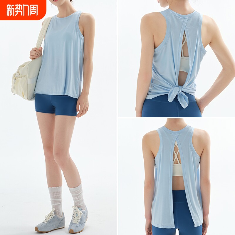 运动背心女宽松速干跑步健身上衣无袖瑜伽服美背外搭罩衫新款套装