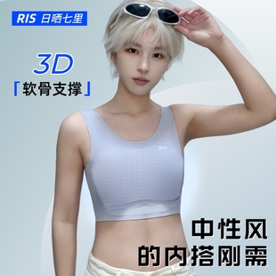 ACT洞洞无痕超薄束胸内衣显胸小防凸点吸湿速干软骨支撑运动背心