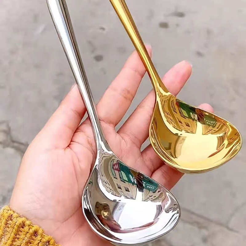 馨舒家用大号盛汤喝汤勺不锈钢韩式干饭勺大汤勺子好物多功能家居