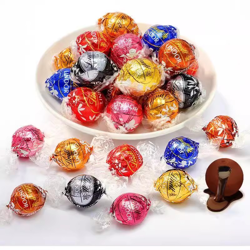 Lindt瑞士莲软心巧克力球牛奶黑巧70%榛仁多口味混装散装休闲零食