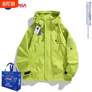 NASA户外冲锋衣男女2026新款春秋季潮牌宽松工装防风防水夹克外套