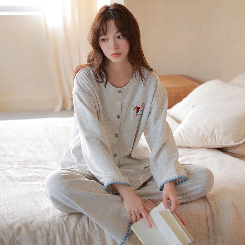 腊肠狗睡衣女款纯棉春夏季2026新款长袖少女士可外穿松弛感家居服