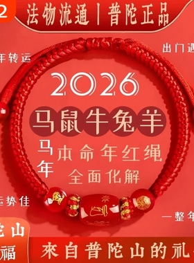 本命年红玛瑙编绳转运手链好运