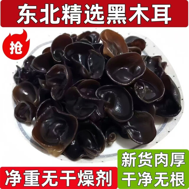 东北特产黑木耳千货野生特级干货新产木耳肉厚无根衣家小碗耳新货