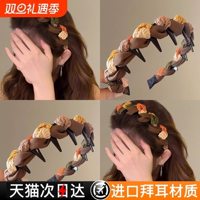 【天猫次日达】复古拼色布艺发箍