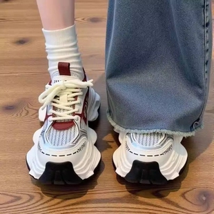 赵露思同款厚底老爹鞋女鞋2026新款春夏季透气网面学生休闲运动鞋