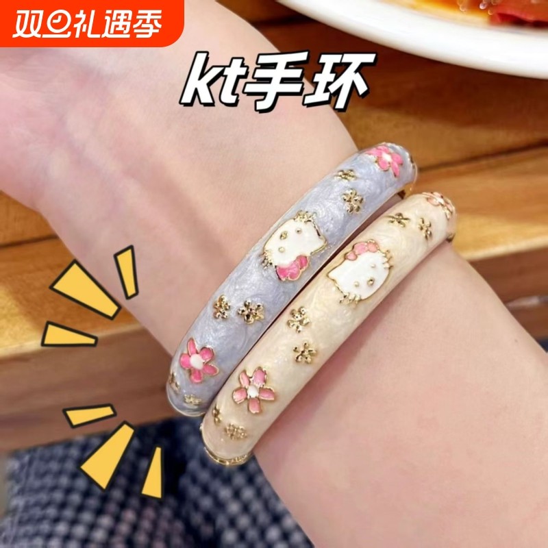 可爱小猫复古手镯猫咪手环小众设计感手链时尚民族风首饰女