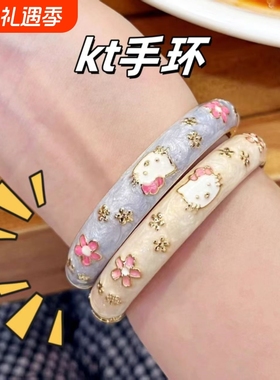 可爱小猫复古手镯猫咪手环小众设计感手链时尚民族风首饰女