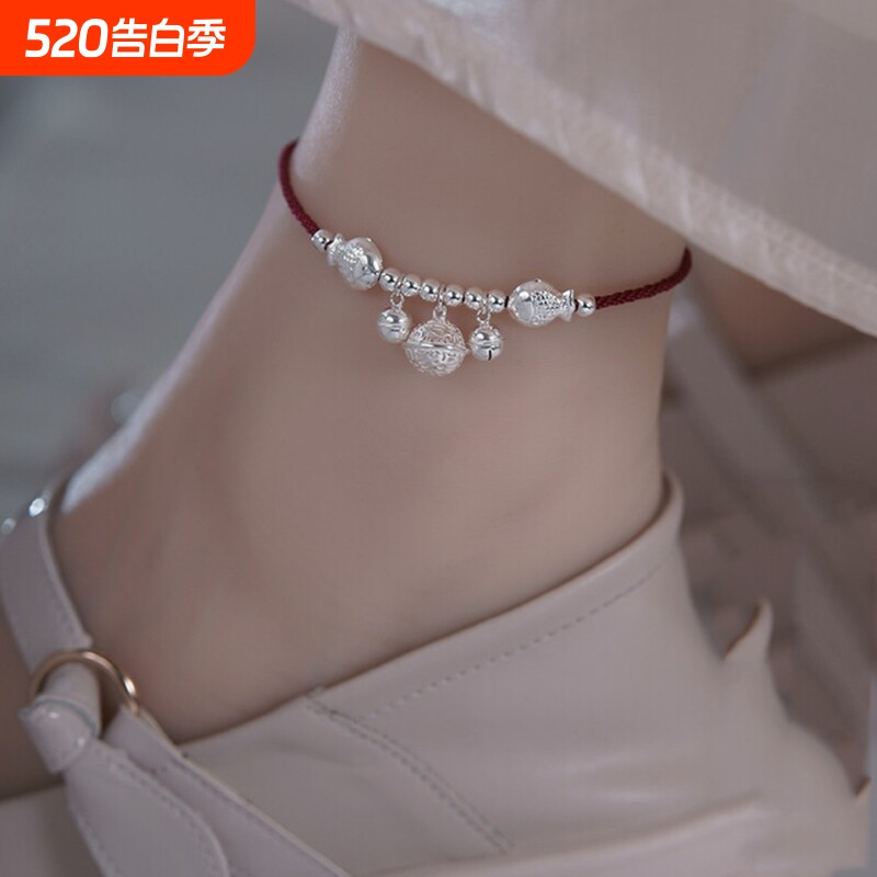 铃铛脚链有声音会响红绳宫铃脚环女2026新款潮一步一响足链镯女生