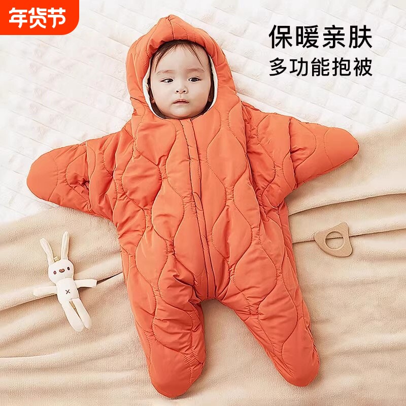 包被婴儿初生冬款保暖加厚襁褓秋冬季宝宝外出抱被新生儿睡袋两用