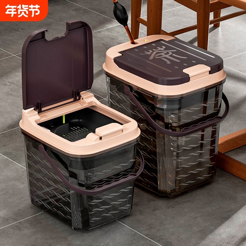 茶台茶桶茶渣桶大号茶水桶透明废水桶茶叶过滤茶盘排水桶茶具配件