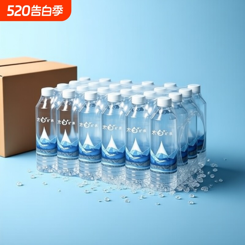 太白天然矿泉水500ml*24瓶/箱PH8.0偏硅酸取活泉饮用水