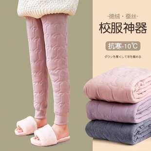 女童校服神器棉裤内搭加绒内穿秋冬季小学生男东北加厚儿童保暖裤