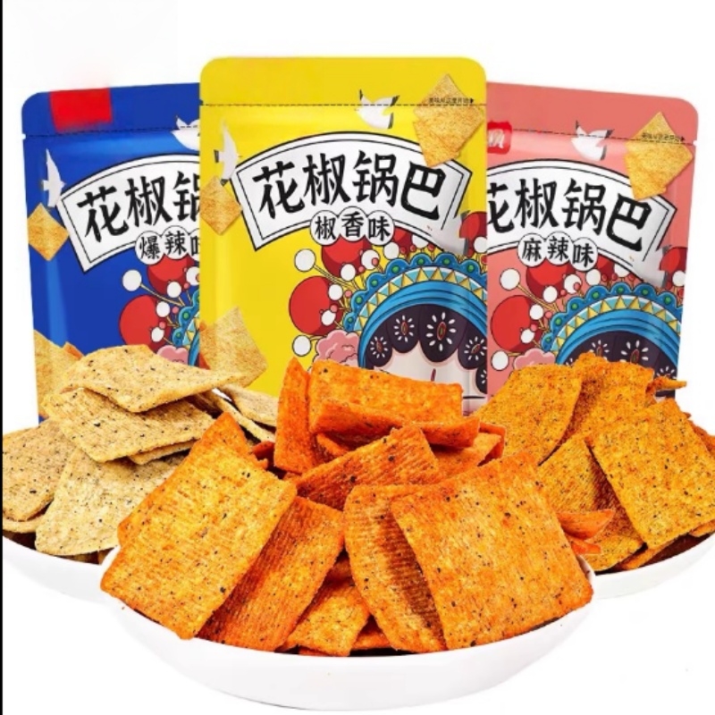 比比赞花椒锅巴办公室耐吃小零食排行榜小吃休闲食品网红爆款推荐