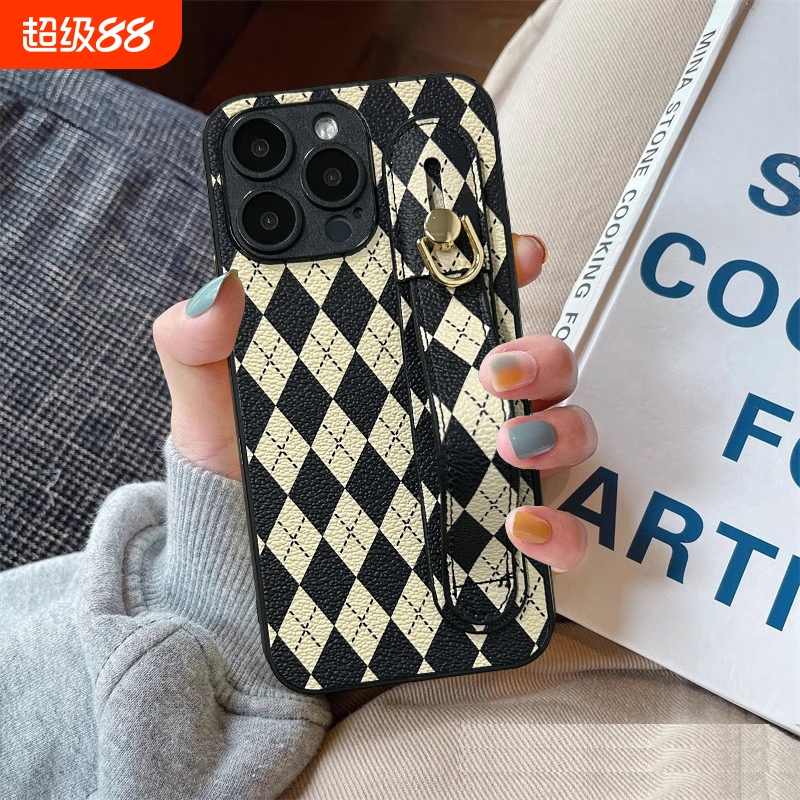 适用于三星S24FE手机壳S25Ultra腕带S30Plus支架S20折叠式GalaxyS22+可伸缩s23FE懒人5G便携时尚简约创意