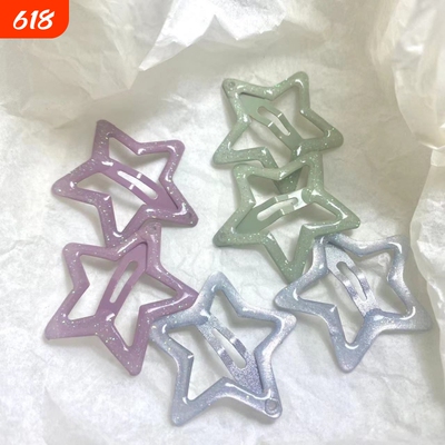 绝美可爱滴油星星发夹细闪五角星发卡刘海夹子y2k辣妹侧边夹发