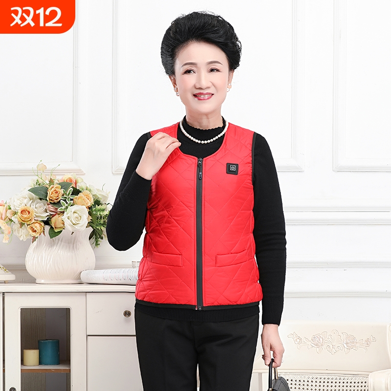 发热马夹女冬季充电加热保暖加绒棉衣智能温控电热坎肩马甲背心女