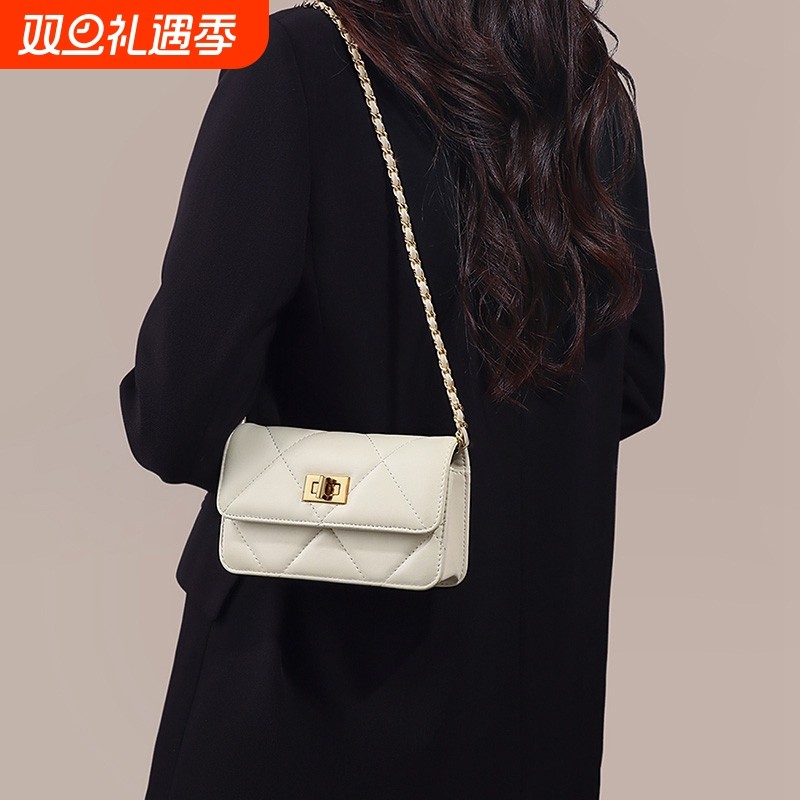 手机包迷你小包2025新款真软皮女包小香风高级感菱格链条包斜挎包