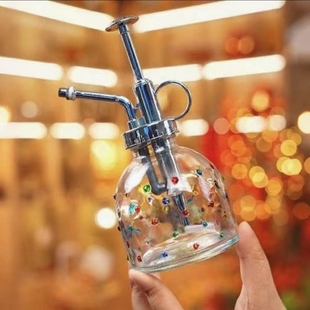 喷雾园艺家浇花浮雕喷壶气压复古喷雾器水壶消毒玻璃小型浇水壶