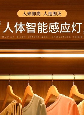 LED橱柜灯超薄充电智能人体感应衣柜酒柜灯条LED灯板磁吸