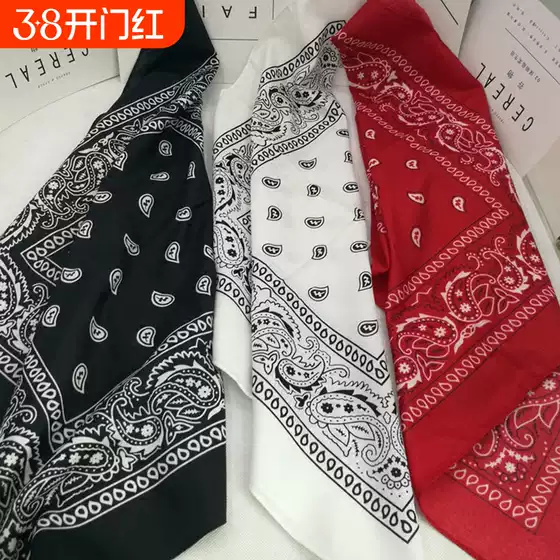 Polyester Square Scarf, Paisley Hip-Hop Headscarf, Street Dance Headband, Retro Scarf, Neck Scarf, American Casual Wristband, Winter