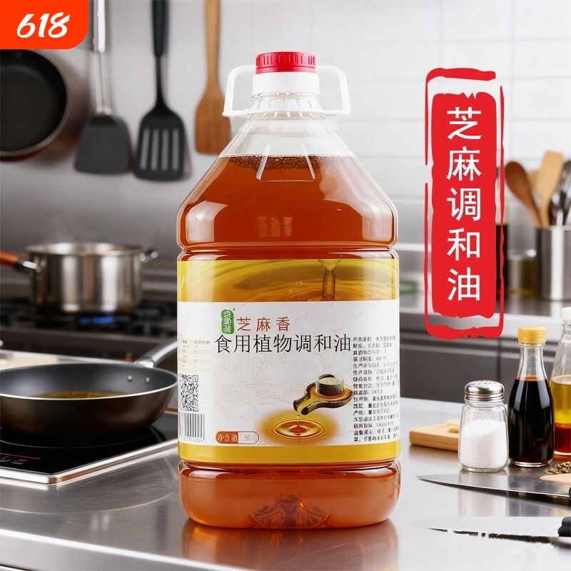 柒蜀源芝麻香5L调和油火锅油碟专用烧烤商用凉拌调味油大桶餐饮装